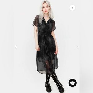 Disturbia Tempest Midi Tie Waist Shirt Dress, Size 2